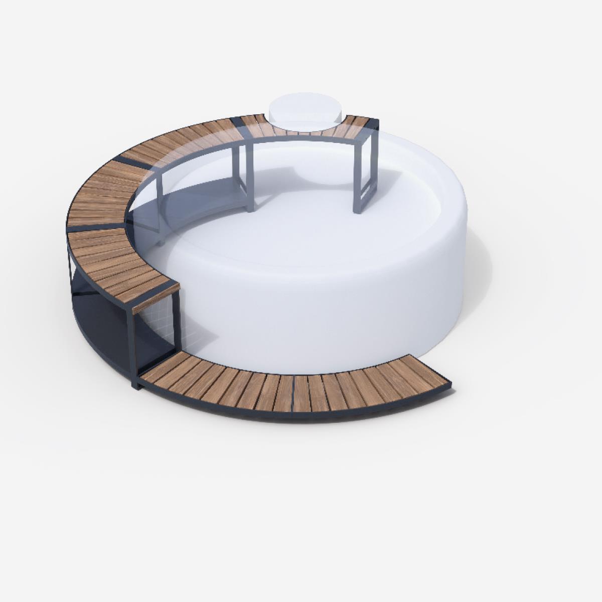 Whirlpool-5/8-Umrandung für Softub LEGEND - Stauseeholz anthrazit