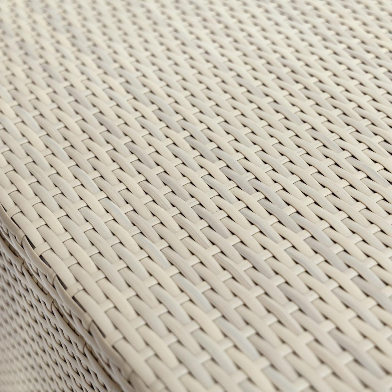 Pflanztopf Outdoor Marinoir mit Zinkeinsatz groß - Polyrattan - 60 cm - white chocolate