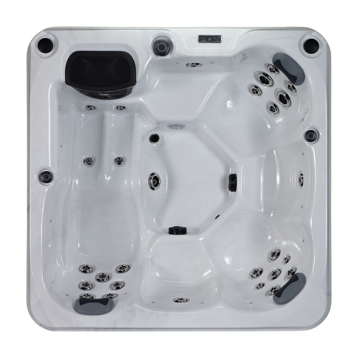 Maxwell Spas Max 4 Whirlpool für 6 Personen Grau/Braun mit 28 Massagedüsen
