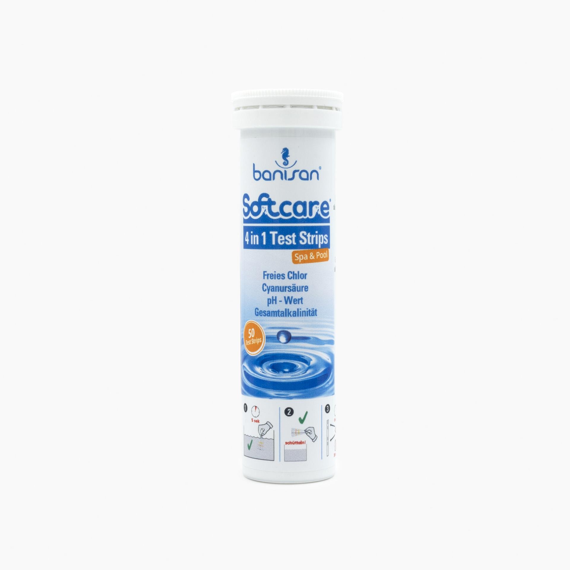 4 in 1 Pool-Teststreifen Softcare - 50 Stück