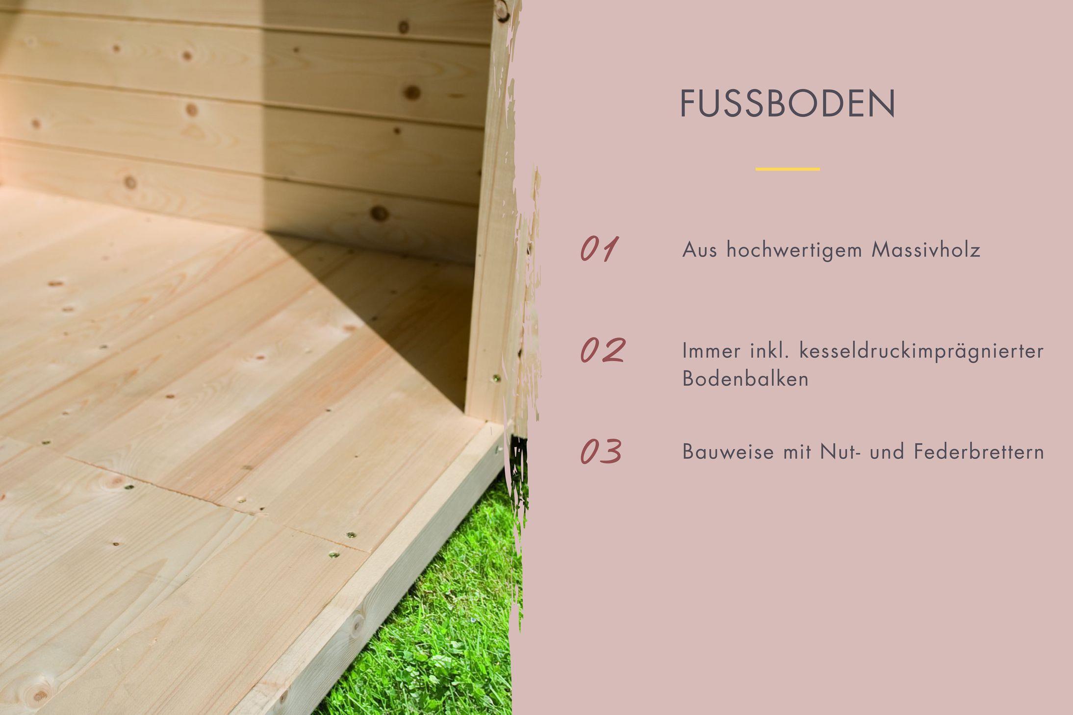 Aussenssauna Skagen mit 9 kW Ofen FIN 9 und Huum Wifi Steuerung natur