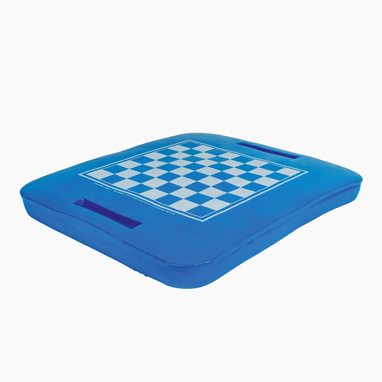 Schwimmtablett - Whirlpool-Getränkehalter - mit Spielbrett - 50 x 40 x 5 cm - blau (Schach/Dame)