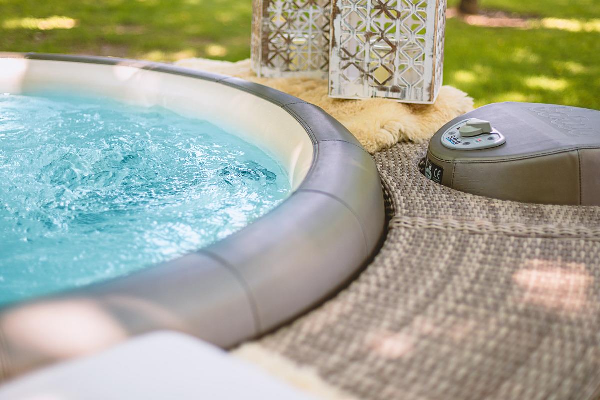 Whirlpool-Vollumrandung für Softub RESORT / POSEIDON - Polyrattan - ø 290 cm - sand