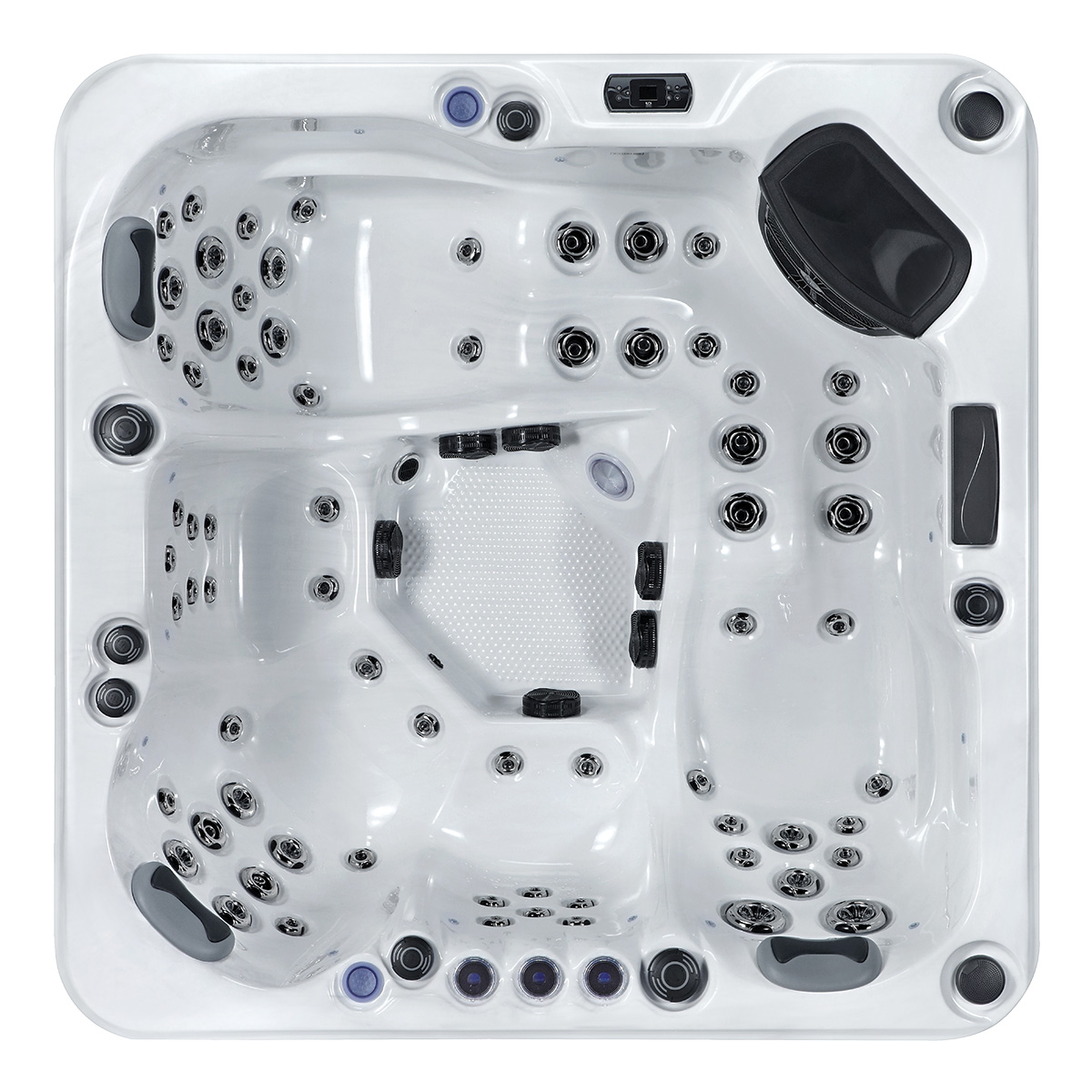 Maxwell Spas Max 8 Whirlpool für 5 Personen Grau/Braun mit 75 Massagedüsen