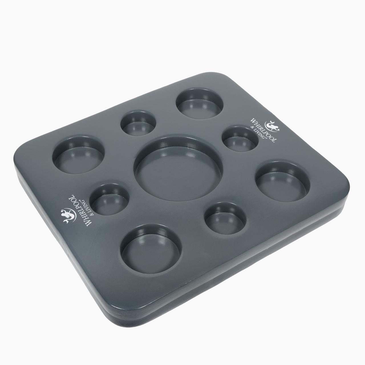 Schwimmtablett - Whirlpool-Getränkehalter - mit Spielbrett - 50 x 40 x 5 cm - anthrazit (Schach)