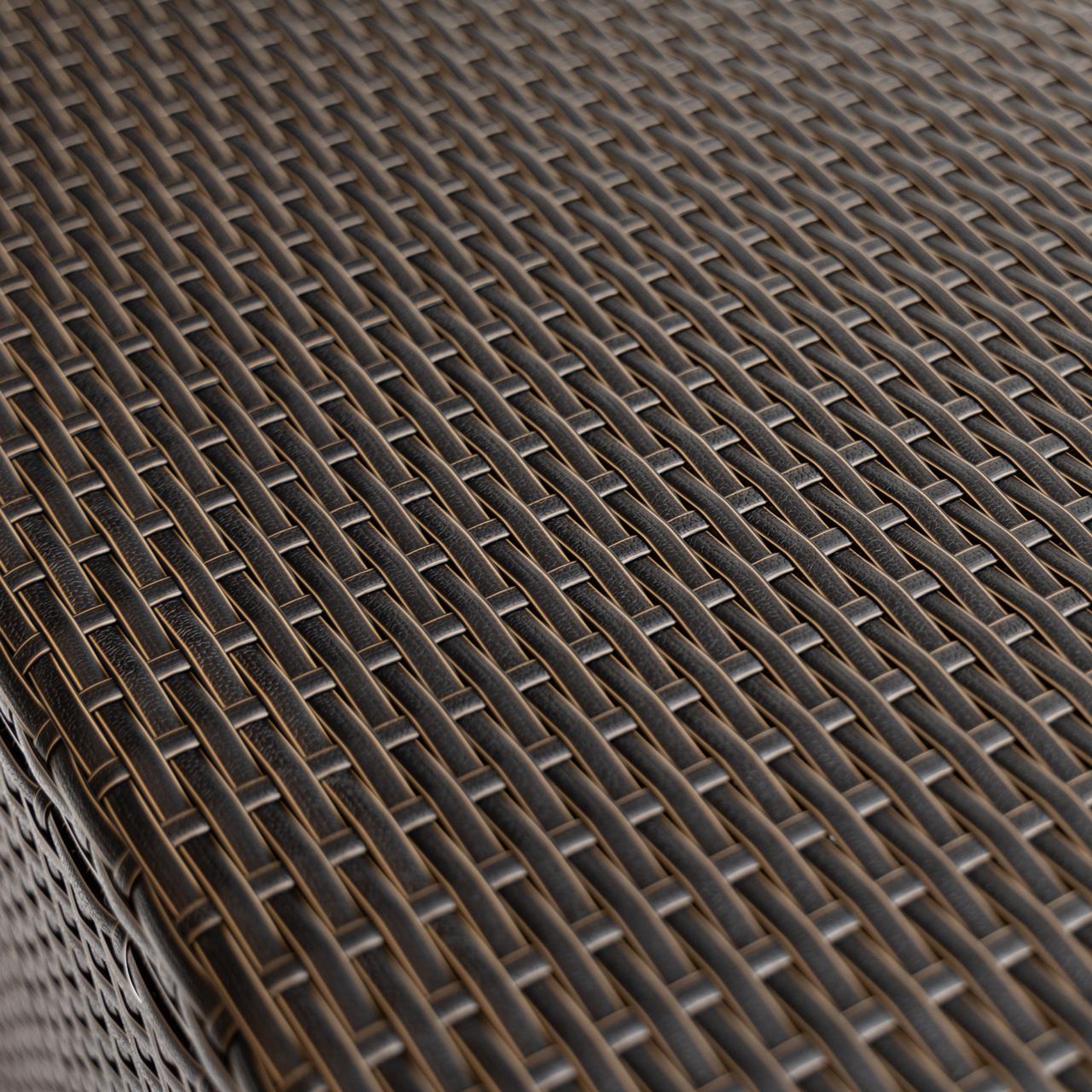 Outdoor-Hocker Marinoir inkl. Kissen - rund - Polyrattan - mocca